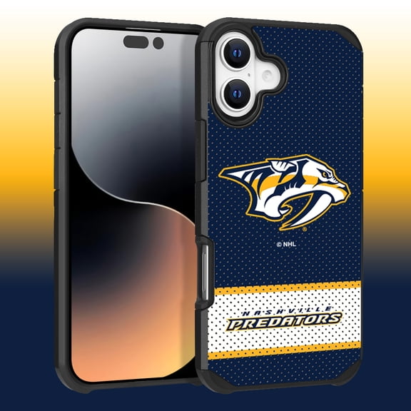 Apple iPhone 16 Plus (6.7) - NHL Licensed Nashville Predators Team Logo on Jersey Textured Dual Layer Case