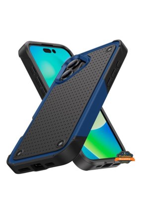 For Apple iPhone 16 Plus (6.7") Shockproof Non-Slip Textured Heavy Duty Rugged TPU Drop Military Protection Tough Bumper Phone Case Cover by Xpression - Blue