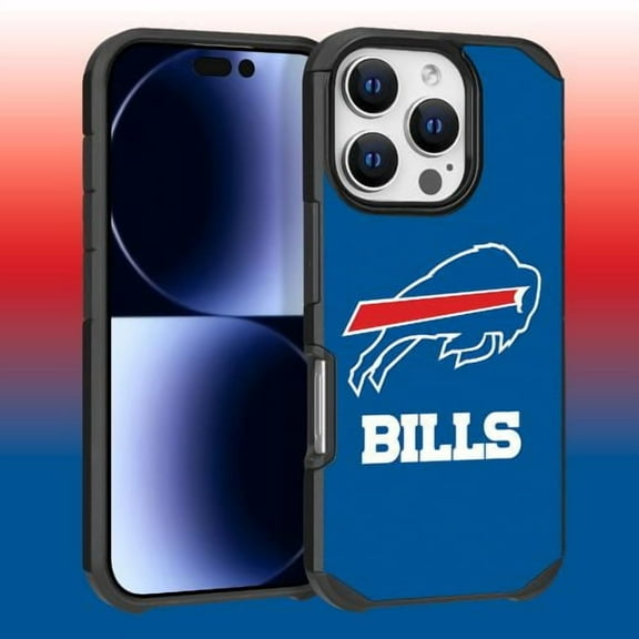 Apple iPhone 16 Pro (6.3) - NFL Licensed Buffalo Bills Team Logo on Blue Textured Dual Layer Case