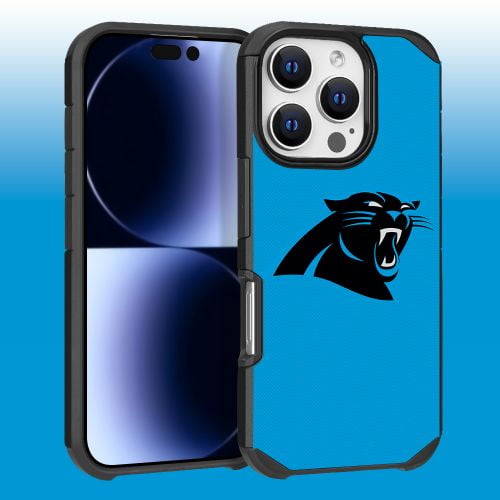 Apple iPhone 16 Pro (6.3) - NFL Licensed Carolina Panthers Team Logo on Light BLue Textured Dual Layer Case