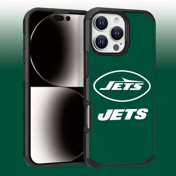 Apple iPhone 16 Pro (6.3) - NFL Licensed New York Jets Team Logo on Green Textured Dual Layer Case