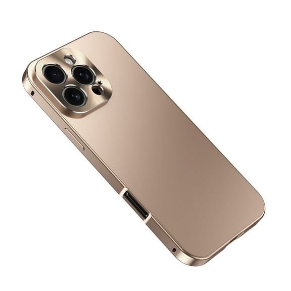 For Apple iPhone 16 Pro Case, Metal Alloy Frame Rugged Bumper Drop Protection Shockproof Anti-Scratch Slim Fit Luxury Phone Case Cover for Apple iPhone 16 Pro, Desertgold