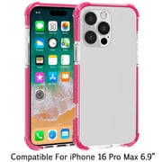 Apple iPhone 16 Pro Max 6.9" Hybrid Transparent Acrylic Rubber Gummy Gel Hard PC Silicone TPU Color Bumper Frame Shockproof