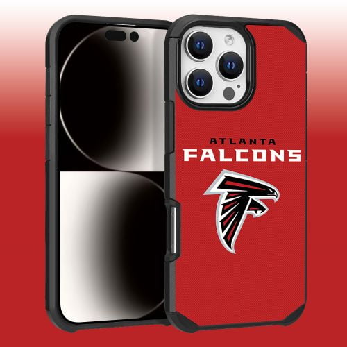 Apple iPhone 16 Pro Max (6.9) - NFL Licensed Atlanta Falcons Team Logo on Red Textured Dual Layer Case