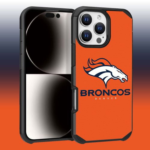 Apple iPhone 16 Pro Max (6.9) - NFL Licensed Denver Broncos Team Logo on Orange Textured Dual Layer Case