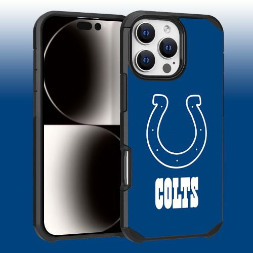Apple iPhone 16 Pro Max (6.9) - NFL Licensed Indianapolis Colts Team Logo on Blue Textured Dual Layer Case