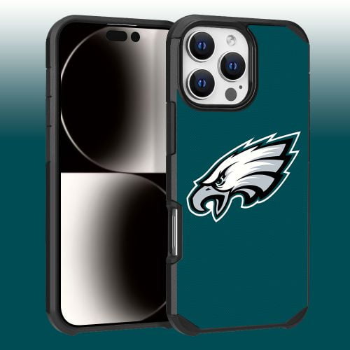 Apple iPhone 16 Pro Max (6.9) - NFL Licensed Philadelphia Eagles Team Logo on Green Textured Dual Layer Case