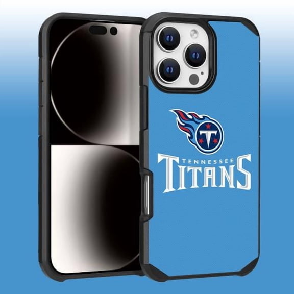 Apple iPhone 16 Pro Max (6.9) - NFL Licensed Tennessee Titans Team Logo on Light Blue Textured Dual Layer Case