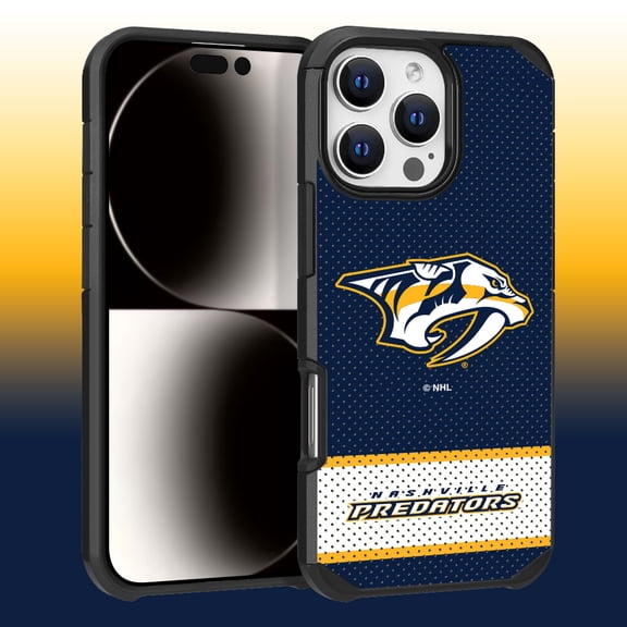 Apple iPhone 16 Pro Max (6.9) - NHL Licensed Nashville Predators Team Logo on Jersey Textured Dual Layer Case