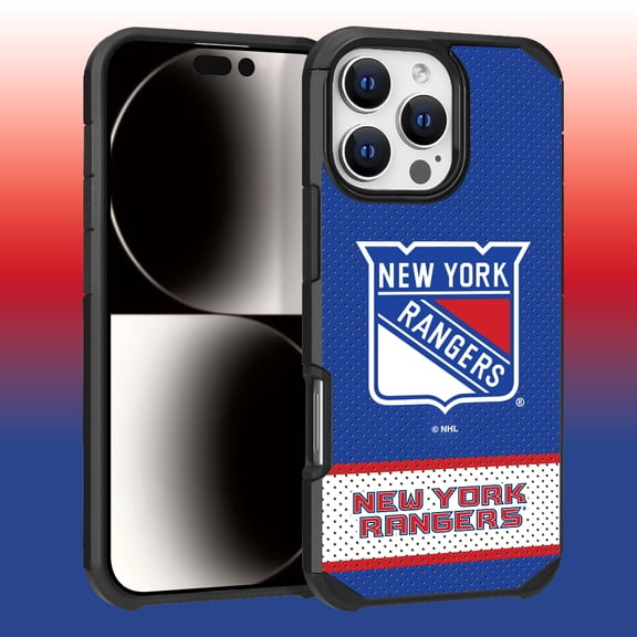 Apple iPhone 16 Pro Max (6.9) - NHL Licensed New York Rangers Team Logo on Jersey Textured Dual Layer Case