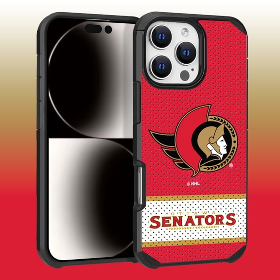 Apple iPhone 16 Pro Max (6.9) - NHL Licensed Ottawa Senators Team Logo on Jersey Textured Dual Layer Case