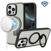For Apple iPhone 16 Pro Max (6.9") Premium Magnetic Metal Matte Built-in Compatible with MagSafe Stand Hybrid Shock TPU Cover ,Xpm Phone Case [ Black ]