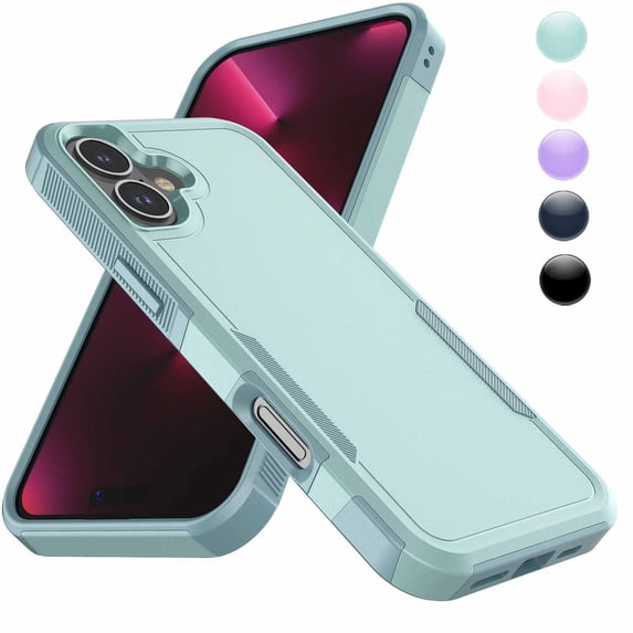For Apple iPhone 16 Pro Max Heavy Duty Shockproof Case, Military Grade Drop Tested, Dual Layer Full Body Protective Cover with Non-Slip Grip, Slim Fit Design-Green