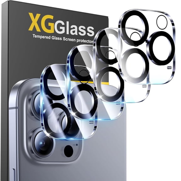Apple iPhone 16 Pro Max / iPhone 16 Pro Camera Lens Protector, 4-Pack Shatterproof Tempered Glass Anti Scratch Full-Coverage