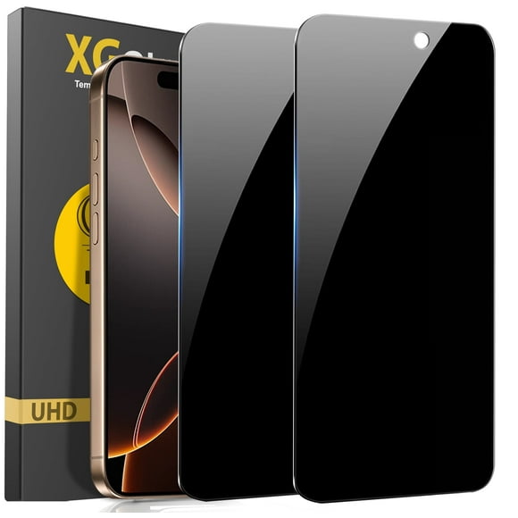 Apple iPhone 16 Pro / iPhone 17 Privacy Screen Protector, 2-Pack Shatterproof Tempered Glass Film 6.3"