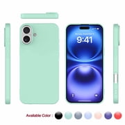 Apple iPhone 16 Shockproof Silicone Case, Rugged Soft Gel Rubber Cover, Ultra Slim Anti-Scratch Design with Microfiber Lining, Protective Phone Case for iPhone 16-Cyan