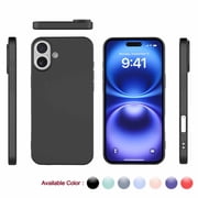 Apple iPhone 16 Shockproof Silicone Case, Rugged Soft Gel Rubber Cover, Ultra Slim Anti-Scratch Design with Microfiber Lining, Protective Phone Case for iPhone 16-Black