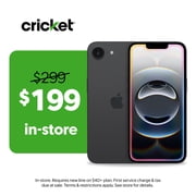 Cricket Wireless Apple iPhone 16e 8GB RAM (Prepaid), Midnight
