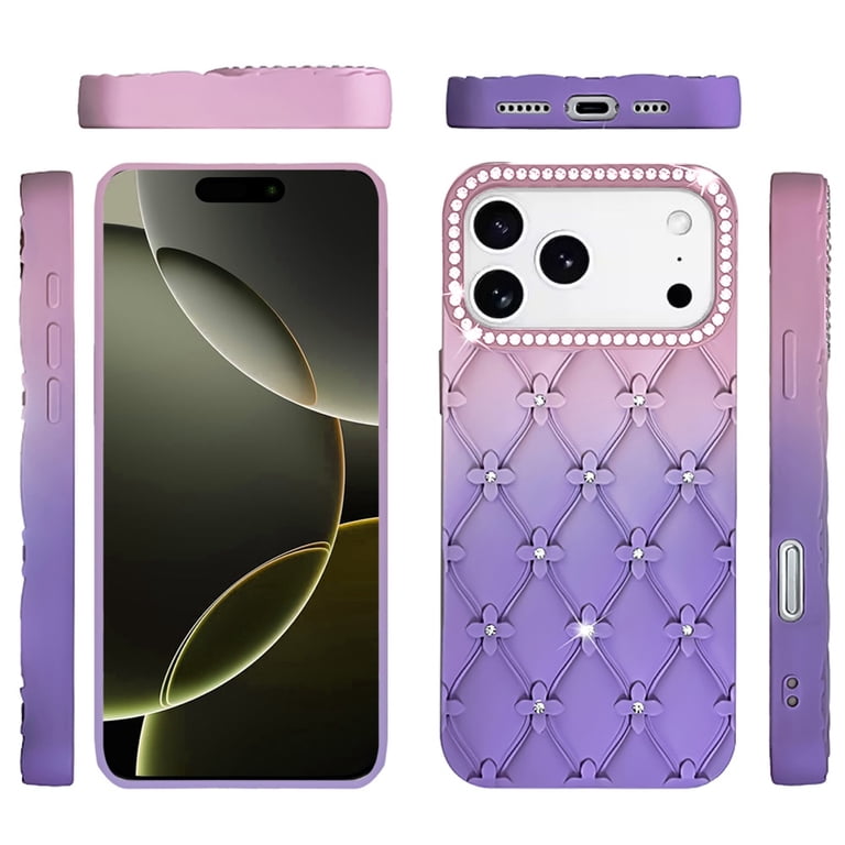 For Apple iPhone 17 AIR Fashion Flower Design Sparkle Glitter