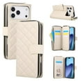 thumbnail image 1 of For Apple iPhone 17 Pro Max Wallet Case Magnetic Flip Cover 9-Card Slots Zipper Pocket With Detachable Shoulder Strap And Wrist Strap,Beige,For iPhone 17 Pro Max, 1 of 6