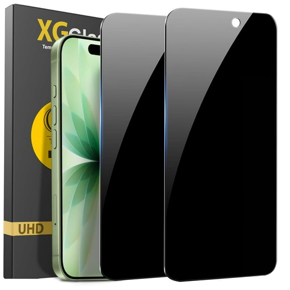 Apple iPhone 17 / iPhone 17 Pro Privacy Screen Protector, 2-Pack Shatterproof Tempered Glass Film 6.3"