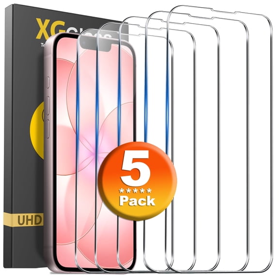 Apple iPhone 17e / iPhone 16e Screen Protector, 5-Pack Shatterproof Tempered Glass Film 6.1"