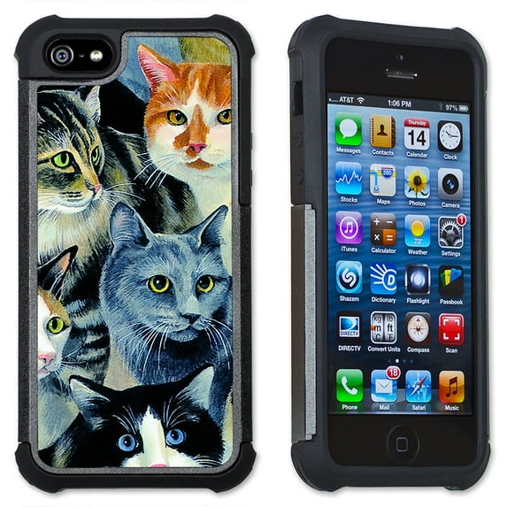 Apple iPhone 6 Plus / iPhone 6S Plus Cell Phone Case / Cover with Cushioned Corners - Just Cats