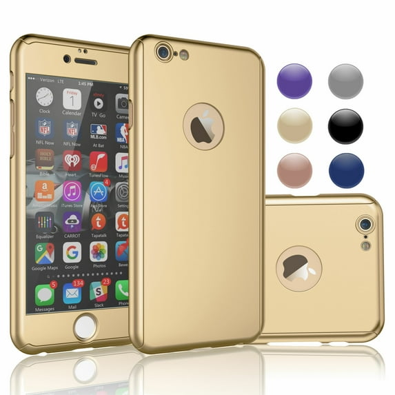 Apple iPhone 6s Case, Case For iPhone 6s, iPhone 6s Screen Protector, Njjex Thin Premium Dual Layer Hard Case For iPhone 6S with Tempered Glass Screen Protector For iPhone 6s 4.7" -Champagne Gold