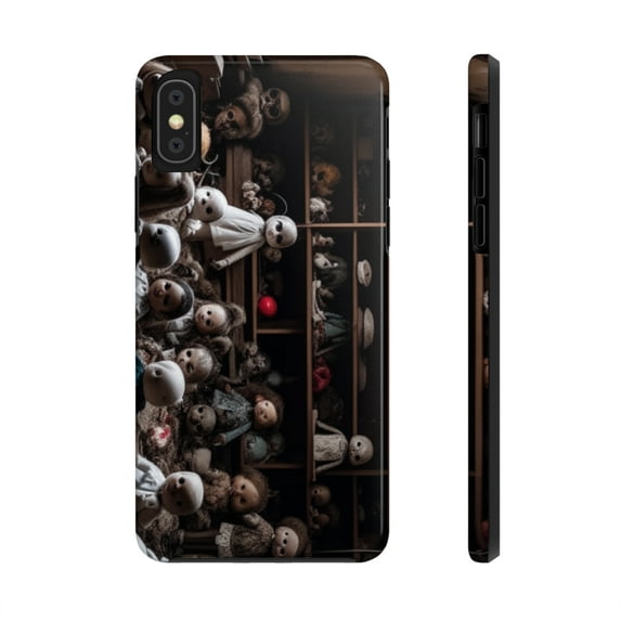 Apple iPhone 7 8 X 11 12 13 14 Spooky Baby Dolls Creepy Tough Phone Cases
