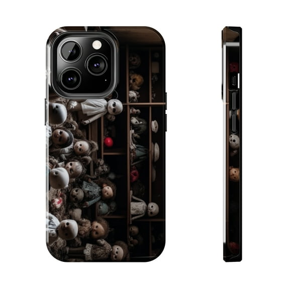 Apple iPhone 7 8 X 11 12 13 14 Spooky Baby Dolls Creepy Tough Phone Cases