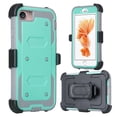 thumbnail image 1 of Apple iPhone 7 Case, Triple Protection 3-in-1 [Built in Screen Protector] Heavy Duty Holster Shell Combo Case Cover for iPhone 7 - Teal, 1 of 3