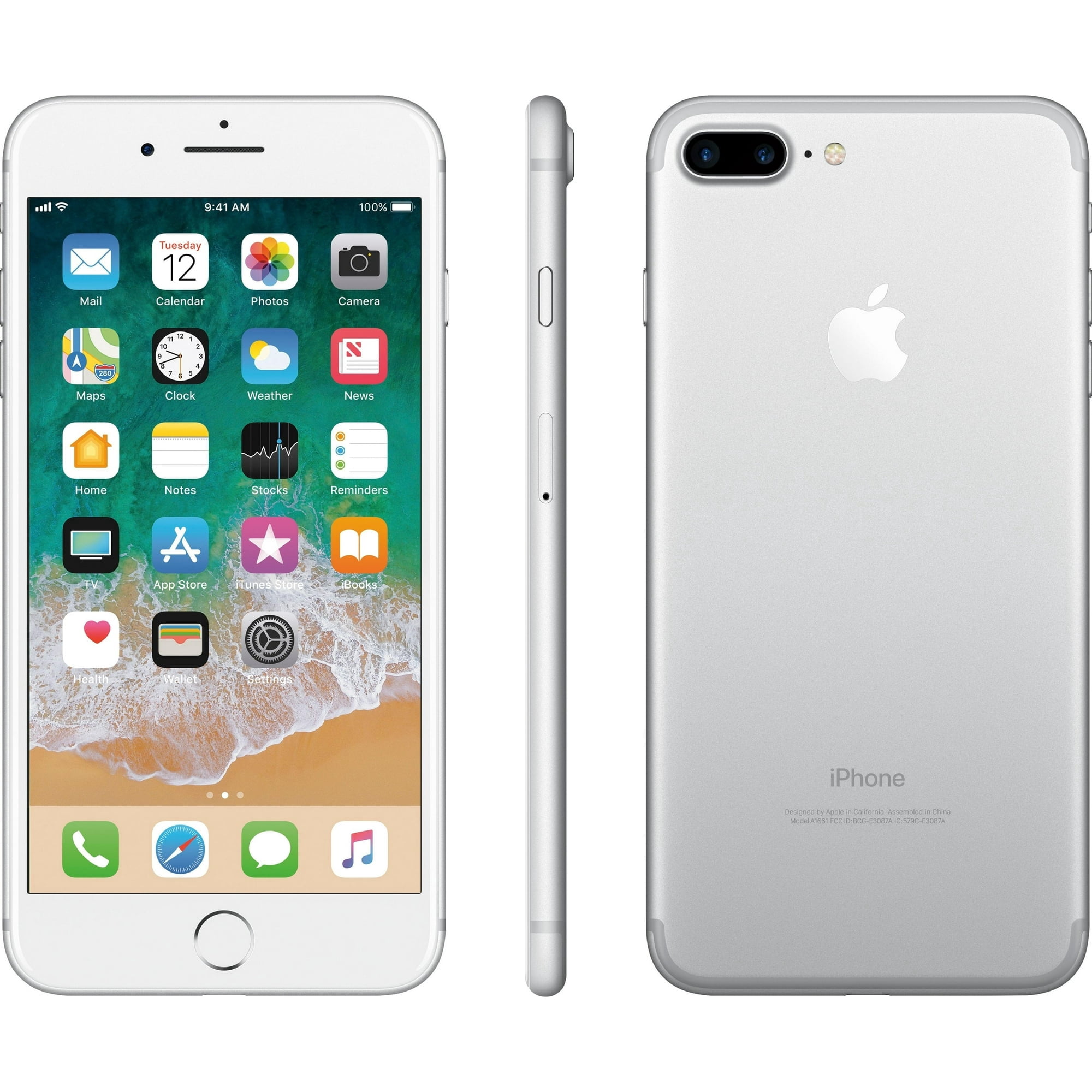 【2/26値下げ】Apple iPhone 7 Plus シルバー ケース付き iPhone 7 Plus Silver Cell Phones Unlocked