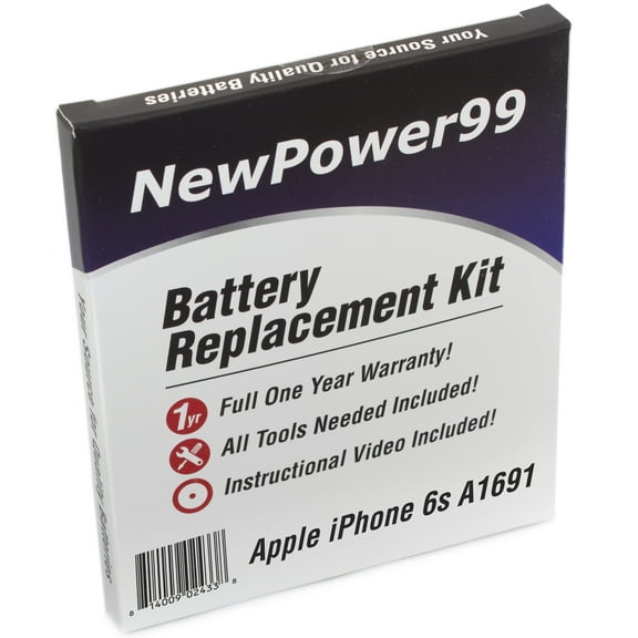Apple iPhone A1691 Battery Replacement Kit with Tools, Video Instructions, Extended Life Battery and Full One Year Warranty