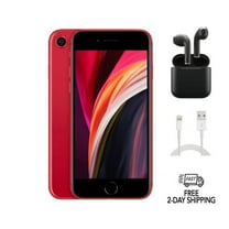 Pre-Owned Apple iPhone SE (2nd Gen) (Unlocked) 128GB Red (A2275) Bundle with Wireless Earbuds