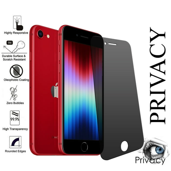 For Apple iPhone SE 3rd Gen 2022 / iPhone SE 2nd Gen 2020 / iPhone 8 / iPhone 7 / iPhone 6S / iPhone 6 9H Privacy Anti-Spy Tempered Glass Screen Protector