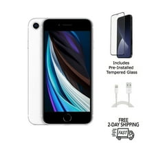 Pre-Owned Apple iPhone SE (3rd Gen) (Unlocked) 64GB Starlight (A2595) Bundle with Pre-Installed Tempered Glass