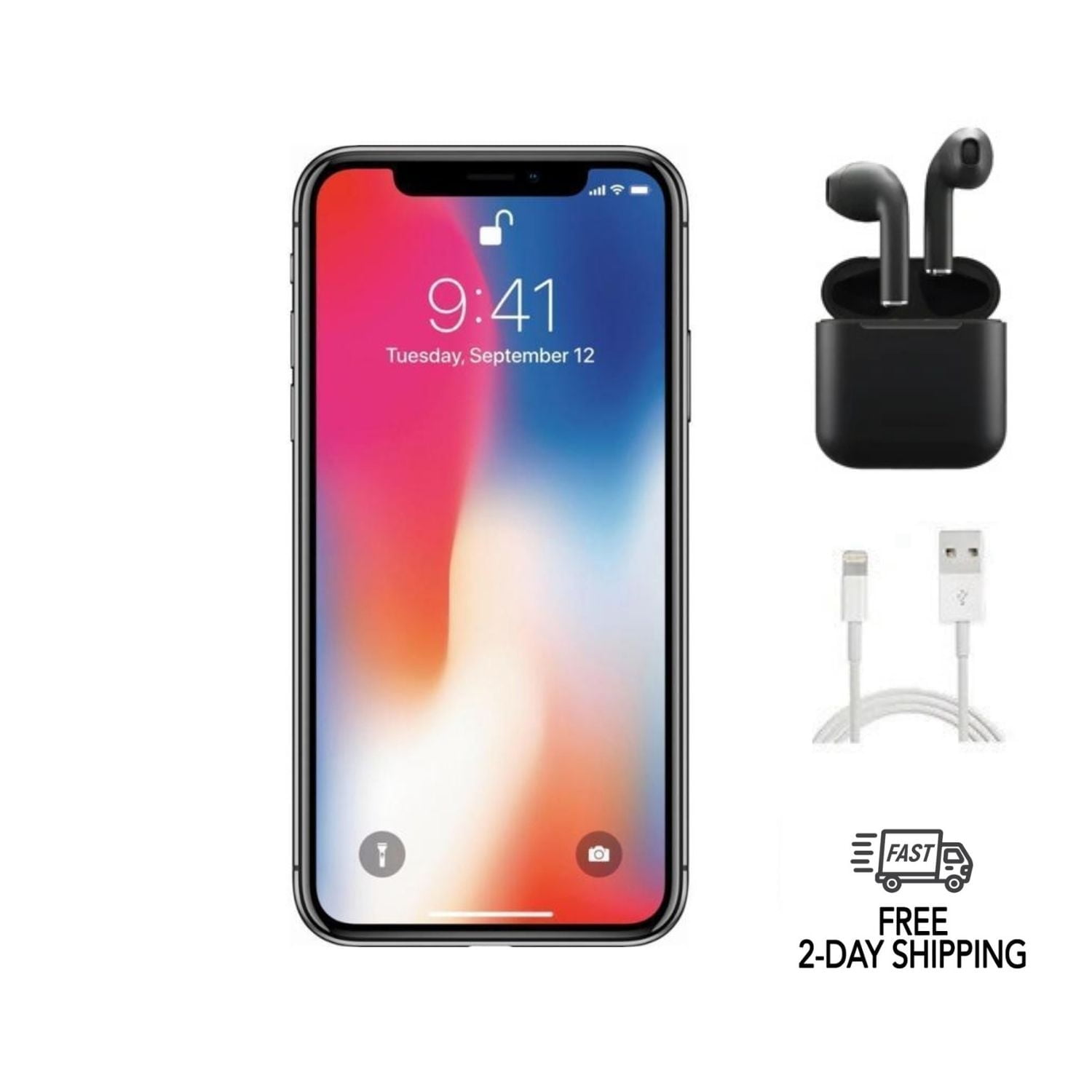 Apple iPhone X ブラック Apple iPhone X - 256 GB - All Colors - Fully Unlocked - Very Good