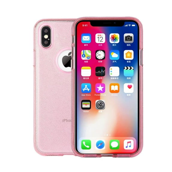 Apple iPhone X Case, Transparent Clear, Clambo Crystal Series Hybrid Bumper Sprinkling Case for Apple iPhone X