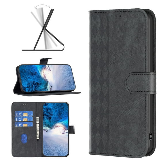 for Apple iPhone XR Wallet Case, PU Leather Flip Folio Case with Card Holders Magnetic Closure Folding Adjustable Kickstand Vintage Phone Cover for iPhone XR, Black