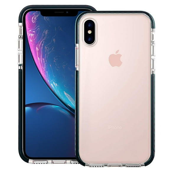 Apple iPhone XS Max Full Body Clear TPU Bumper Shockproof Protective Hybrid Case Cover Black