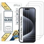 Freedomtech 3-Pack For iPhone 15 Pro Max Screen Protector Tempered Glass, Real Tempered Glass Screen Protector For Apple iPhone 15 Pro Max (6.7"), Anti-Scratch, Anti-Fingerprint, Bubble Free
