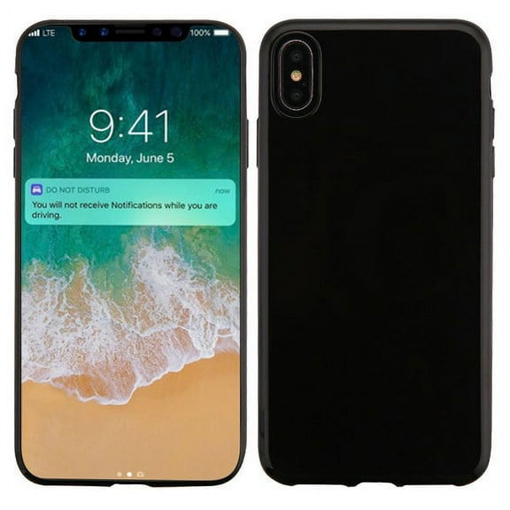 Apple iPhone Xs Max (6.5 Inch) Phone Case Slim Thin Hybrid Candy Silicone Rubber Gel Soft Protective Case Cover Jet Black Phone Case for Apple iPhone Xs Max