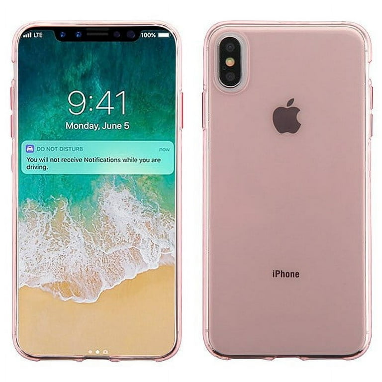 Apple iPhone Xs Max 6.5 Inch Phone Case Slim Thin Hybrid Candy Silicone Rubber Gel Soft Protective Case Cover Rose Gold Transparent Phone Case for