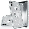 thumbnail image 1 of Apple iPhone Xs Max Case,Bling Sparkly Bumper Shock Proof Phone Case Kickstand Ring Stand Soft Sparkly Girls Women for iPhone Xs Max 2018 - Sliver, 1 of 5