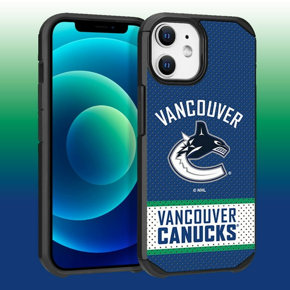 Apple iPhone iPhone 12 Pro (6.1) -NHL Licensed Vancouver Canucks Team Logo on Jersey Textured Dual Layer Case