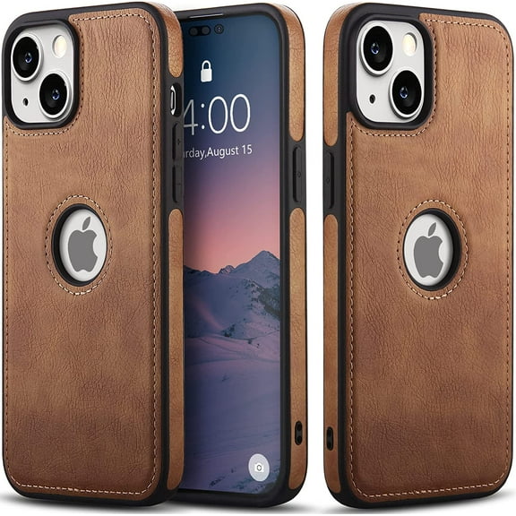 For Apple iPhone iPhone 14 (6.1'') 2022 Leather Case Thin Flexible Soft Grip Luxury Vgean PU Leather Cover Durable Anti-Scratch Full Phone Cases Compatible with iPhone 14 6.1"