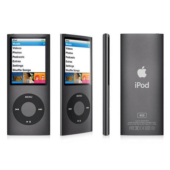 Pre-Owned Apple, iPod Nano, 4th Generation, 8GB, Bluetooth, Mono, LCD Display, Handheld, Digital Audio Player, Black/ 2" Screen, 1, 1, 1