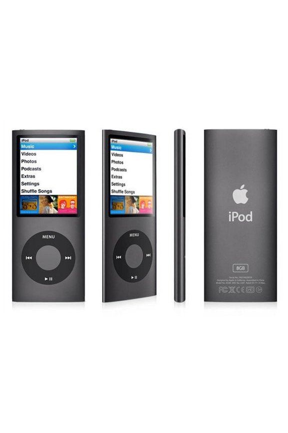 Pre-Owned Apple, iPod Nano, 4th Generation, 8GB, Bluetooth, Mono, LCD Display, Handheld, Digital Audio Player, Black/ 2" Screen, 1, 1, 1