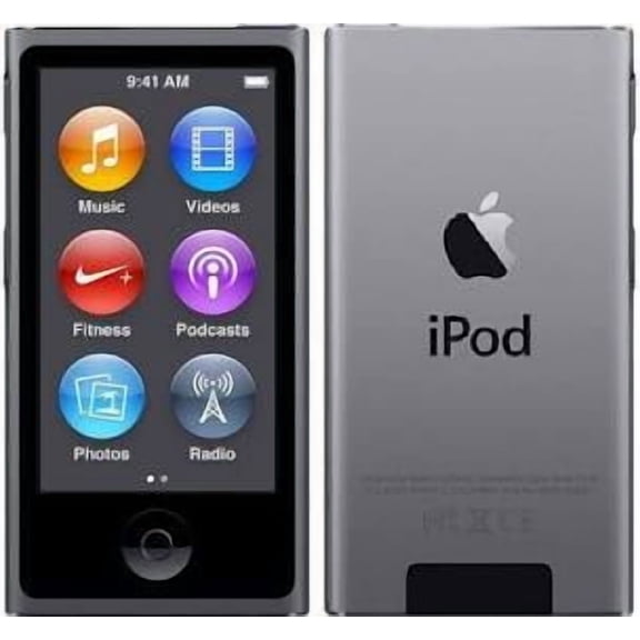 Pre-Owned Apple iPod Nano 8th Gen MK52LL/A 16GB MP3 Player with Bluetooth, 2.5" Screen Space Gray 1 count