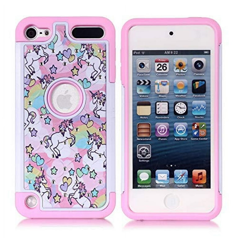 Apple iPod Touch 5,6,7th Gen Case, Rainbow Unicorn Pattern Apple iPod Touch 5,6,7th Gen Case, Rainbow Unicorn Pattern